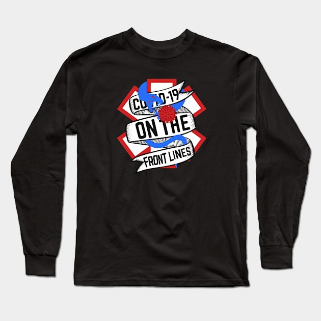 COVID19 On The Front Lines Long Sleeve T-Shirt by Red Wolf Rustics And Outfitters